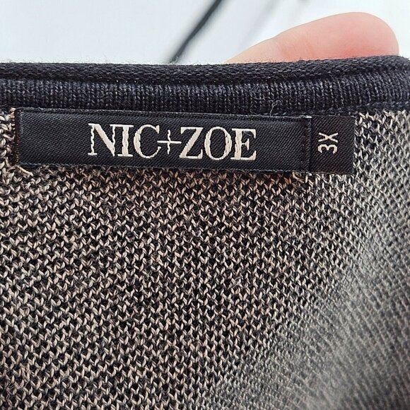 Nic+Zoe Abstract Patchwork Mixed Print Sweater Women's 3X NEW Artsy Art To Wear - Picture 8 of 12